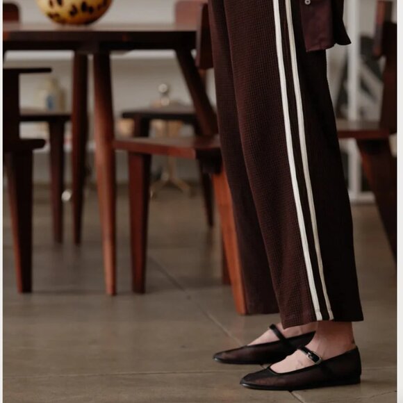 DONNI The Thermal Crop Stripe Pant - Espresso / M - Picture 1 of 5